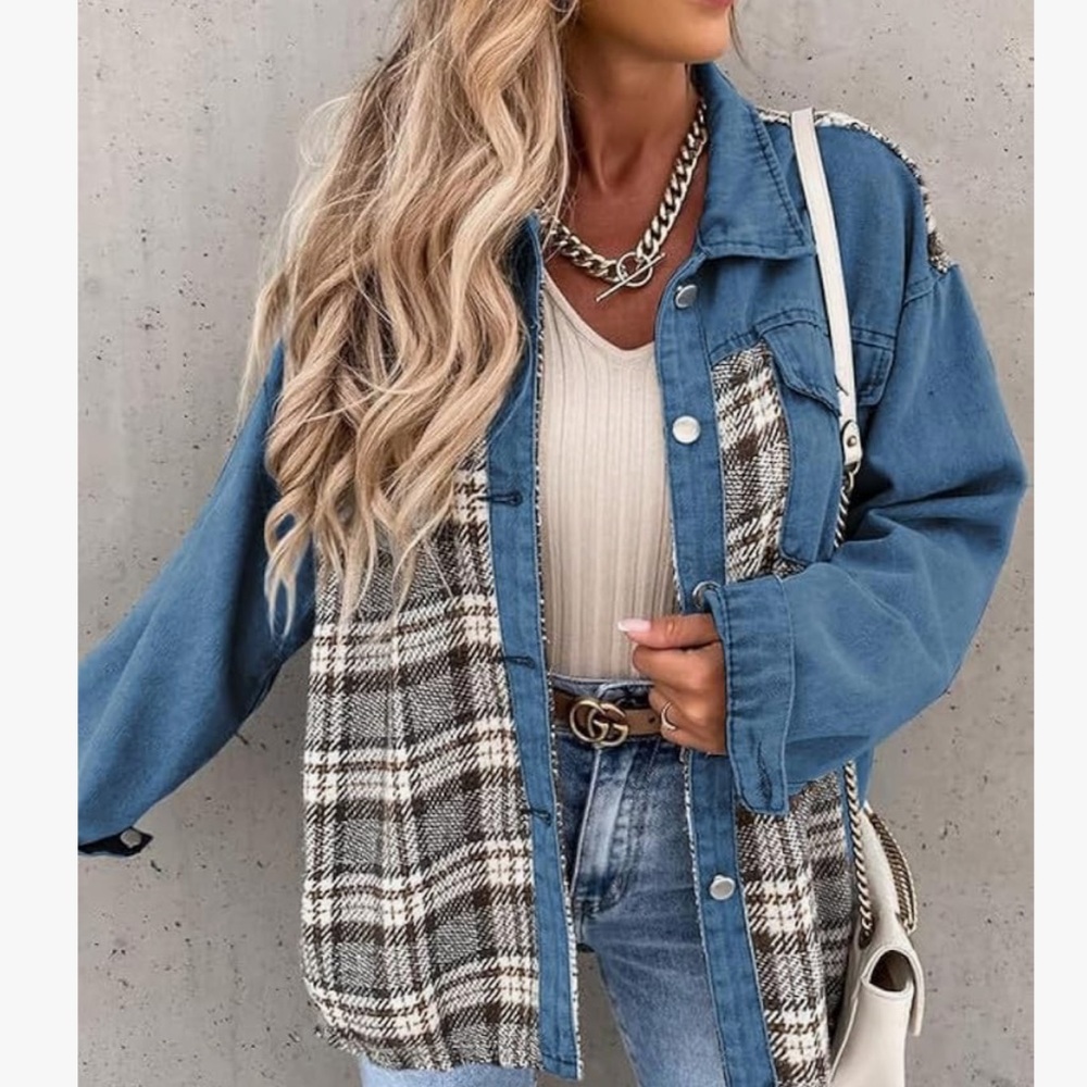 Denim and plaid shaker